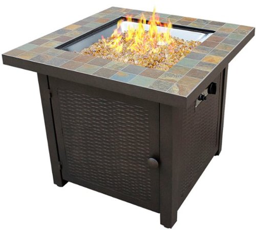 AZ Patio Heaters - Heaters Square Slate Fire Pit - brown
