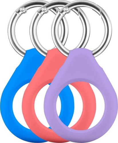 Insignia™ - Key Ring Case for Apple AirTag (3-Pack) - Purple, Pink and Blue