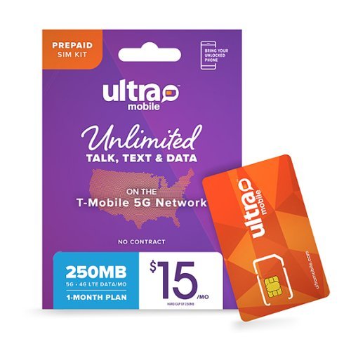 

Ultra Mobile - 1 Month - 250MB Phone Plan with (Micro/Mini/Nano) Sim Kit