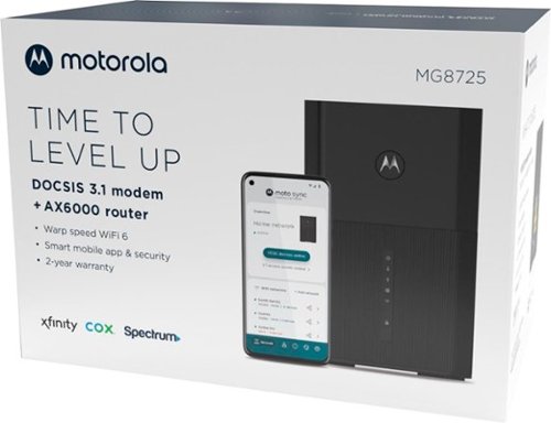 Motorola MG8725 32x8 DOCSIS 3.1 Modem + AX6000 router - Black WORLDWIDE DELIVERY