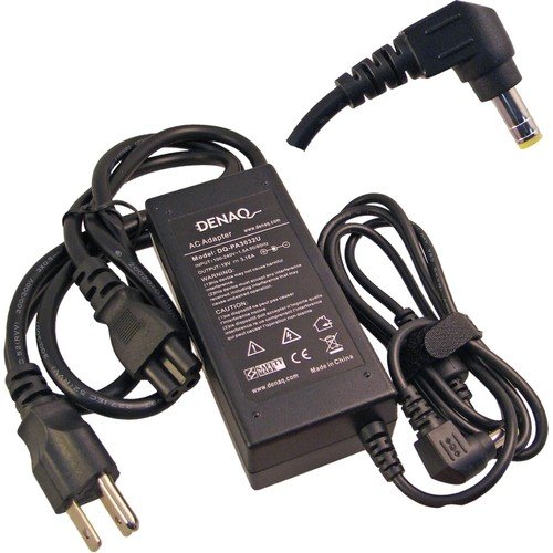  DENAQ - AC Adapter for TOSHIBA SATELLITE 1700 1710 1715 1730 1735 1750 1755 1955 3000 3005 A100 M30X M35X - Black