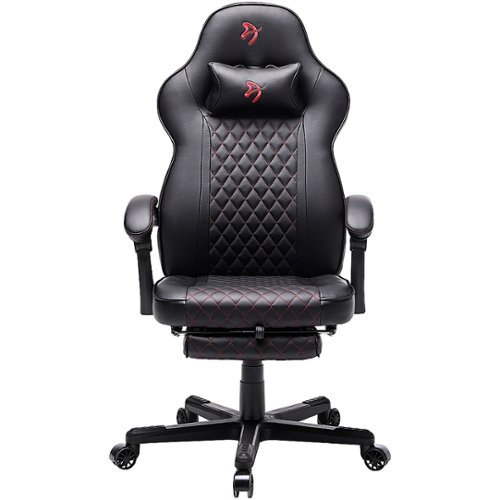 Arozzi - Mugello Special Edition Gaming Chair with Footrest - Black-Front_Standard 