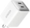 Anker - Powerport III Nano Pro Duo 40W Fast Wall Charger (2x 20W USB-C) for iPhone 15 and Samsung - White-Front_Standard
