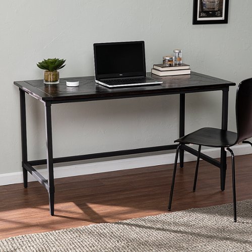 Southern Enterprises - Lawrenny Reclaimed Wood Desk - Black - Black finish