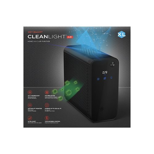 KeySmart - CleanLight Air XL 550 Sq. Ft UV Air Purifier - Black