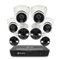 Swann - Pro 4K, 8-Channel, 4-Bullet & 4-Dome Camera Indoor/Outdoor PoE Wired 4K UHD 2TB HDD NVR Security Surveillance System - White-Front_Standard