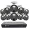 Swann - Master Series 4K Upscale, 16-Channel, 10-Camera, Indoor/Outdoor PoE Wired 4K 2TB HDD NVR Security Surveillance System - White-Front_Standard