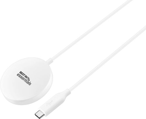 Best Buy essentials™ Magnetic 7.5W Wireless Charger for iPhone 16/15/14/13/12 Series MagSafe Compatible Devices - White WORLDWIDE DELIVERY