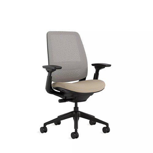 Steelcase Series 2 3D Airback Chair with Black Frame - Oatmeal/Nickel