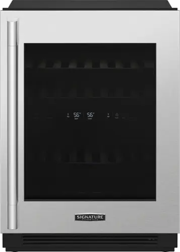 Front. Signature Kitchen Suite - 24" Built-In Undercounter Wine Refrigerator - Stainless Steel.
