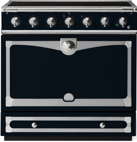 La Cornue - 90 Induction Range Dark Navy Blue with Stainless Steel & Satin Chrome Accents - Multi