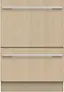 Front. Fisher & Paykel - 24" Top Control Built-in Stainless Steel Tub Dishwasher with Integrated Double DishDrawer 44dBA - Custom Panel Ready.