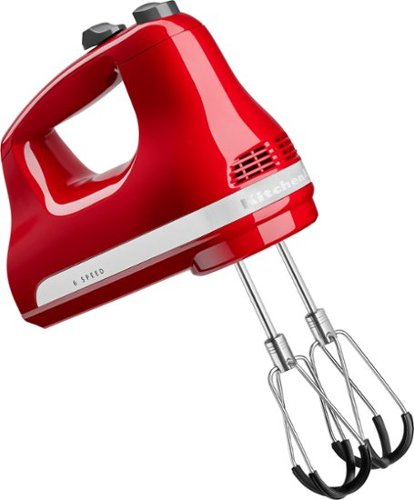

KitchenAid 6 Speed Hand Mixer with Flex Edge Beaters - KHM6118 - Empire Red