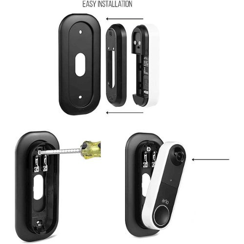 Wasserstein Wall Plate for Arlo Essential Wire-Free Video Doorbell - Black GLOBAL SHIPPING