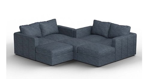 Lovesac - 7 Seats + 8 Sides Rained Chenille & Lovesoft - Vintage Blue