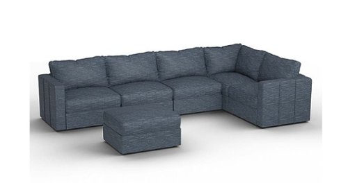 Lovesac - 6 Seats + 8 Sides Rained Chenille & Lovesoft - Vintage Blue
