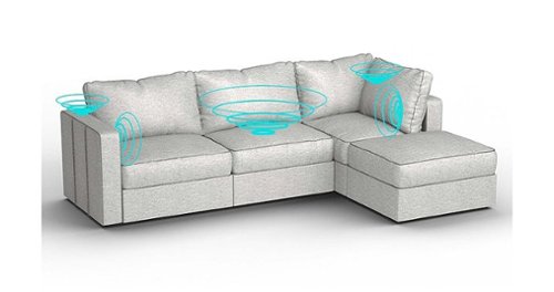 Lovesac - 4 Seats + 5 Sides Luxe Chenille & Standard Foam with 6 Speaker Immersive Sound + Charge System - Tonal Sterling