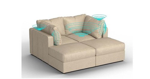 Lovesac - 4 Seats + 4 Sides Combed Chenille & Standard Foam with 6 Speaker Immersive Sound + Charge System - Tan
