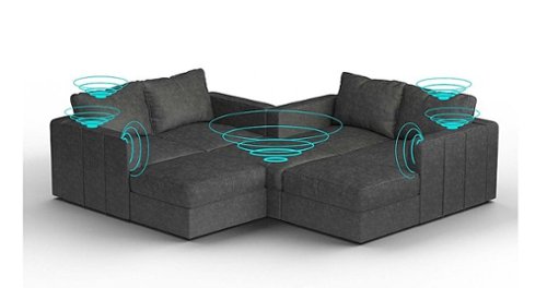 Lovesac - 7 Seats + 8 Sides Corded Velvet & Standard Foam with 8 Speaker Immersive Sound + Charge System - Charcoal Grey