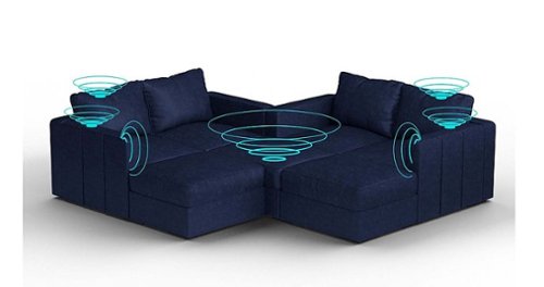 Lovesac - 7 Seats + 8 Sides Corded Velvet & Standard Foam with 6 Speaker Immersive Sound + Charge System - Sapphire Navy