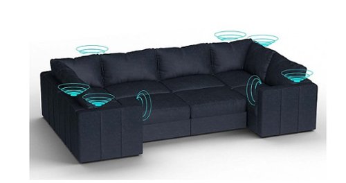 Lovesac - 8 Seats + 10 Sides Corded Velvet & Standard Foam with 8 Speaker Immersive Sound + Charge System - Midnight Navy