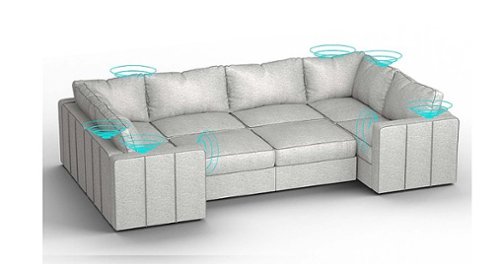 Lovesac - 8 Seats + 10 Sides Luxe Chenille & Standard Foam with 6 Speaker Immersive Sound + Charge System - Tonal Sterling