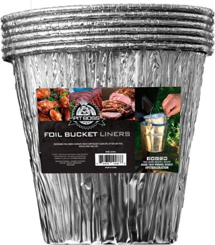 Pit Boss - Foil Bucket Liners - 6Pack - Silver