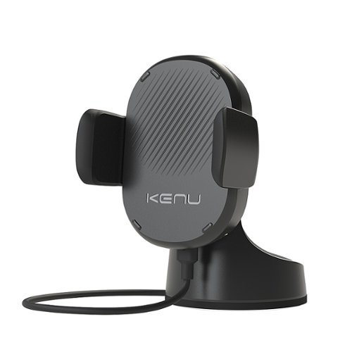 Kenu - Airbase Wireless Fast-Charging Suction Car Mount, Qi-Wireless for Mobile Phones - Black