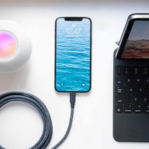Native Union BELT CABLE 10 Foot Fast Charging USB-C TO LIGHTNING - Indigo WORLDWIDE DELIVERY