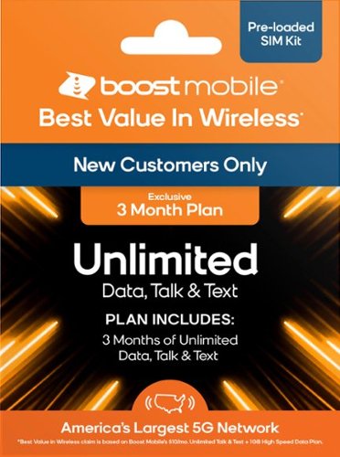 Boost Mobile 3 Months Unlimited Plan SIM Card Kit