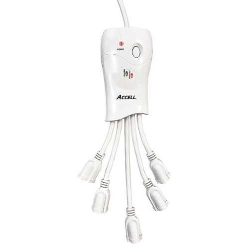 Accell - Power Flexible Surge Protector and Power Conditioner - White