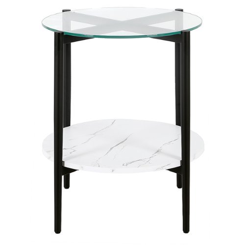 Camden&Wells - Otto Side Table - Blackened Bronze and Faux Marble