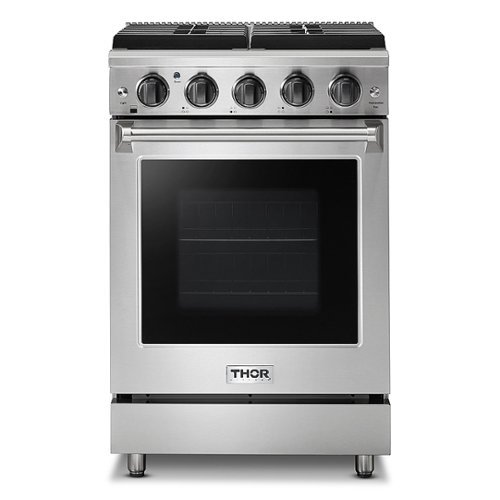 Photos - Cooker Thor Kitchen - 24 Inch Freestanding Gas Range - Stainless Steel LRG2401U 