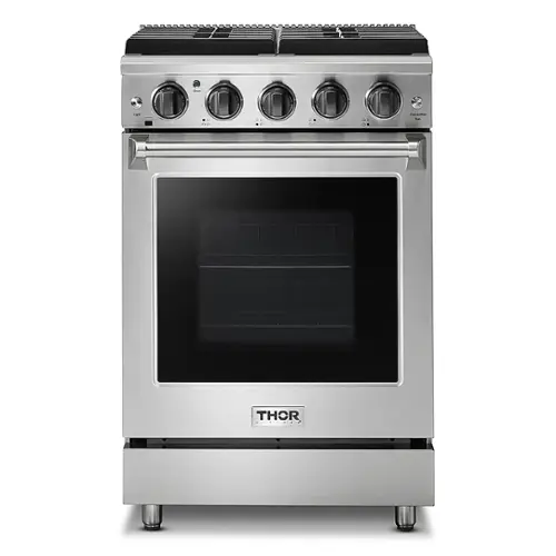 Front. Thor Kitchen - 24 Inch Freestanding Gas Range - Stainless Steel.