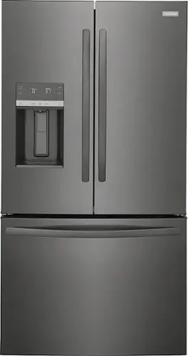 Front. Frigidaire - 27.8 Cu. Ft. French Door Refrigerator - Black Stainless Steel.