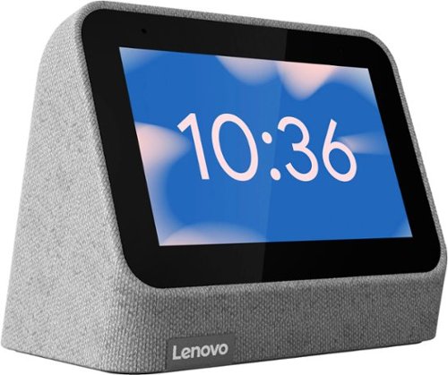  Lenovo - Smart Clock (2nd Gen) 4&quot; Smart Display with Google Assistant - Heather Grey