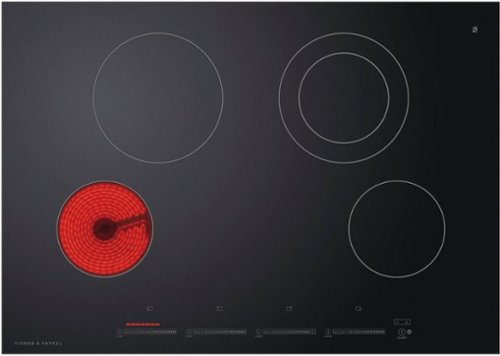 Fisher & Paykel - 30" Built-In Electric Ceramic Cooktop with 4 Burners - Black