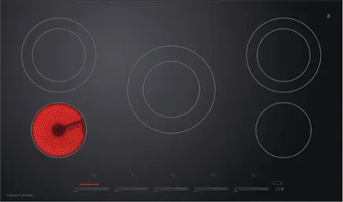 Front. Fisher & Paykel - 36" Built-In Electric Ceramic Cooktop with 5 Burners - Black.
