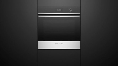 Fisher & Paykel - Contemporary 24" Single Electric Built-in Wall Oven with Self-Cleaning and Touch Display - Silver
