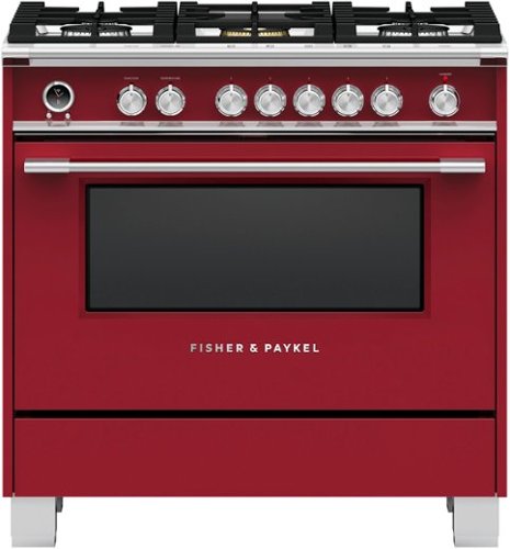 

Fisher & Paykel - 4.9 Cu. Ft. Self-Cleaning 5 Burner Dual Fuel Range - Red