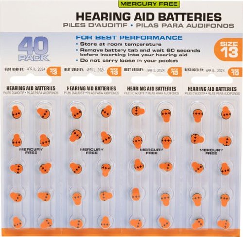 Lucid Hearing - SIZE 13 HEARING AID BATTERIES – 40-PACK (MERCURY FREE – ZINC AIR ACTIVATED)