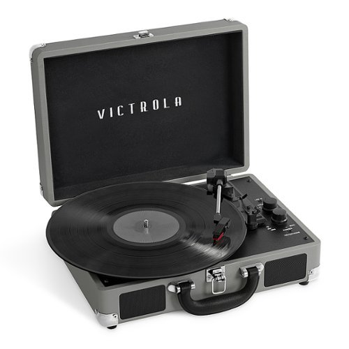 Victrola - Journey Bluetooth Suitcase Record Player with 3-speed Turntable - New Grey