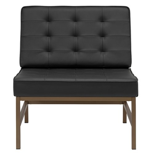 

Studio Designs - Ashlar Modern Metal Frame and Blended Leather Accent Chair - Black