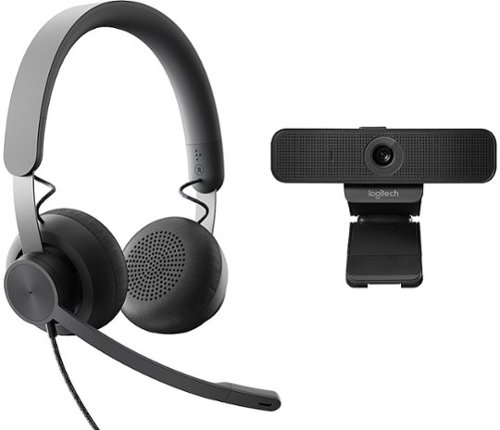 Logitech - Zone C925e Wired Personal Video Collaboration Headset and Webcam Kit - Black
