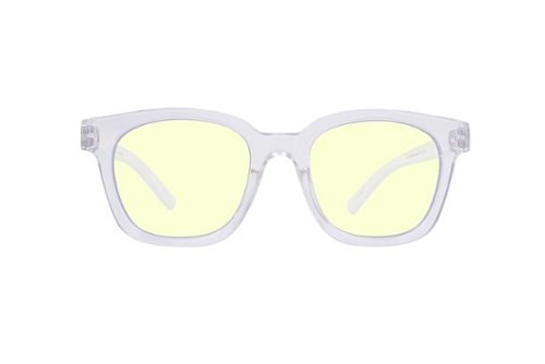 Crusheyes - PANACHE; 45% Blue Light Filtration, Anti-Fog Coating, Anti-Reflective Mirror, Comfort-LITE Frame, Lifetime Warranty - Gloss Crystal Clear Front + White Temple