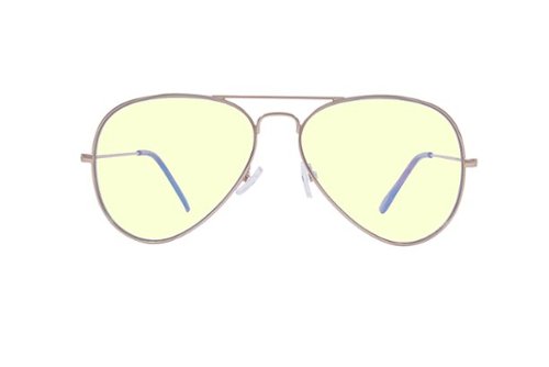 Kreedom - TAKE OFF; 45% Blue Light Filtration, Anti-Fog Coating, Anti-Reflective Mirror, Comfort-LITE Frame, Lifetime Warranty - Matte Gold + Brown Demi Temple Tips