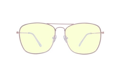 Kreedom - NO CURFEW; 45% Blue Light Filtration, Anti-Fog Coating, Anti-Reflective Mirror, Comfort-LITE Frame, Lifetime Warranty - Matte Gold + Clear Temple Tips