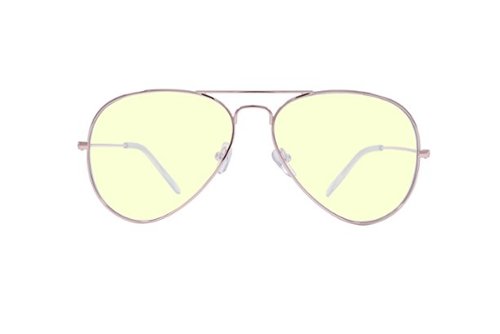 Crusheyes - TAKE OFF; 45% Blue Light Filtration, Anti-Fog Coating, Anti-Reflective Mirror, Comfort-LITE Frame, Lifetime Warranty - Gloss Rose Gold + Clear Temple Tips