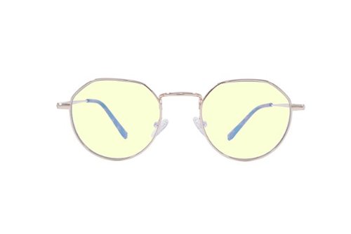 Crusheyes - MONA LISA; 45% Blue Light Filtration, Anti-Fog Coating, Anti-Reflective Mirror, Comfort-LITE Frame, Lifetime Warranty - Gloss Gold + Light Brown Demi Temple Tips