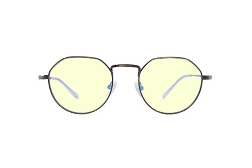 Crusheyes - MONA LISA; 45% Blue Light Filtration, Anti-Fog Coating, Anti-Reflective Mirror, Comfort-LITE Frame, Lifetime Warranty - Matte Antique Gold + Clear Temple Tips
